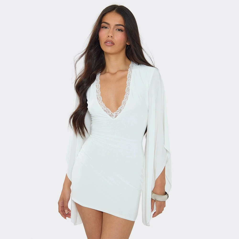 Zara Spring Wind Lace Patchwork Long Sleeve Bodycon Dress